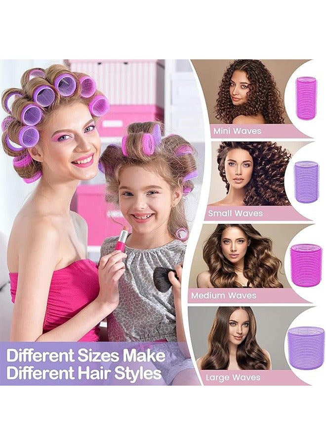 BONITO 37-Piece Curling Iron Roller Set with Metal Clips for Long Medium Short Thick Thin Hair Bangs Curls (purple) - Image 4