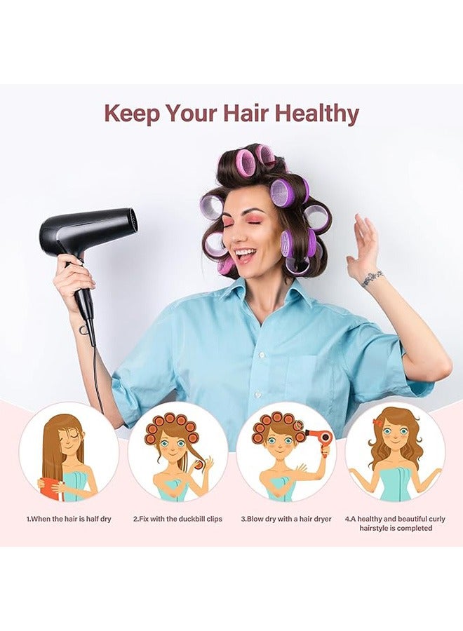 BONITO 37-Piece Curling Iron Roller Set with Metal Clips for Long Medium Short Thick Thin Hair Bangs Curls (purple) - Image 3
