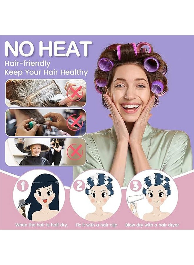 BONITO 37-Piece Curling Iron Roller Set with Metal Clips for Long Medium Short Thick Thin Hair Bangs Curls (purple) - Image 2