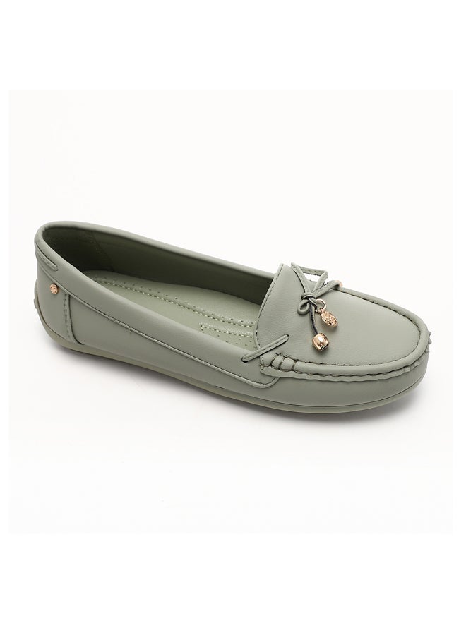 Semi Causal Sage Green Flat Ballerina
