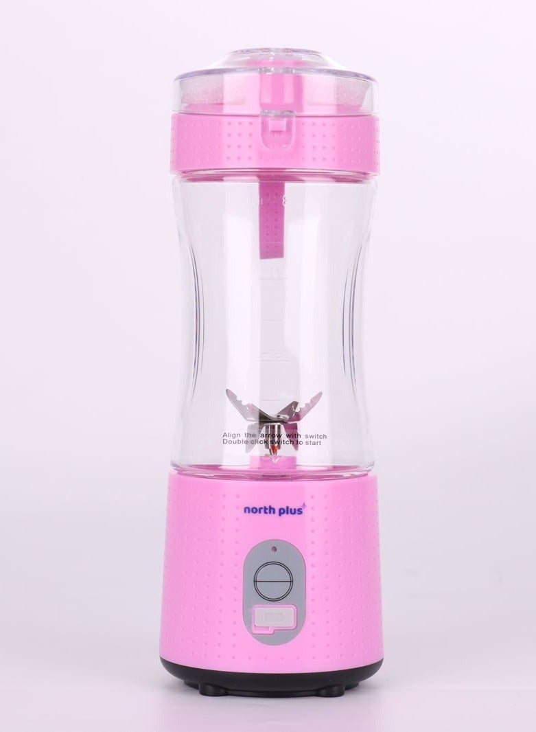 NORTH PLUS ProMix410 Portable Blender for Smoothies & Shakes, USB Rechargeable, 6 Blades, BPA-Free, Travel-Friendly, Compact Design, Ideal for Gym, Home & Office (Pink)) - Image 1