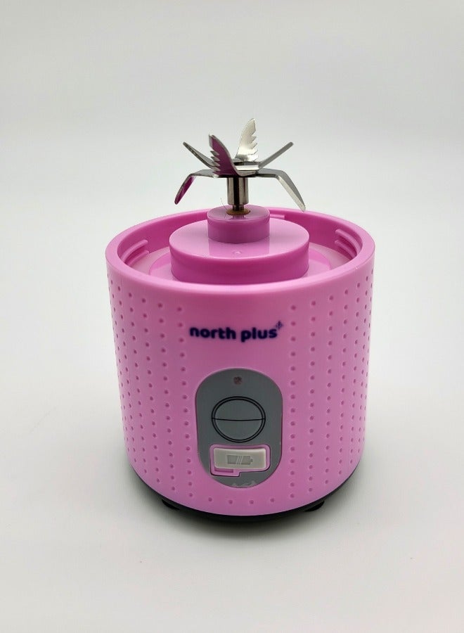 NORTH PLUS ProMix410 Portable Blender for Smoothies & Shakes, USB Rechargeable, 6 Blades, BPA-Free, Travel-Friendly, Compact Design, Ideal for Gym, Home & Office (Pink)) - Image 2