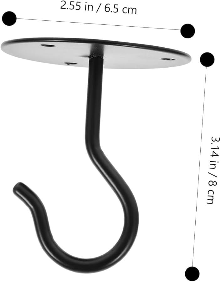 خطافات النباتات السوداء للسقف 4 مجموعات حاملات حائط لتزيين التعليق سهلة التركيب - Image 5