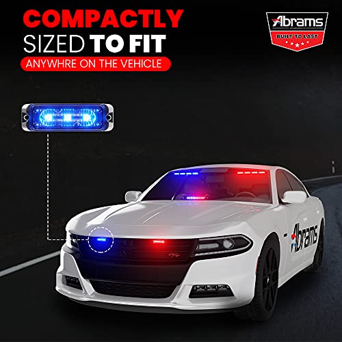 Abrams SAE Class-1 Flex 12 [Amber/White] 36W - 12 LED Snow Plow Truck Vehicle LED Grille Light Head Surface Mount Strobe Warning Light - Image 3