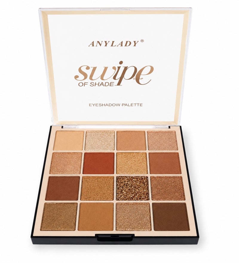 Me Now 16 Color Eyeshadow Palette Neutral Brown Matte Shimmer Glitter, 01 - Image 1