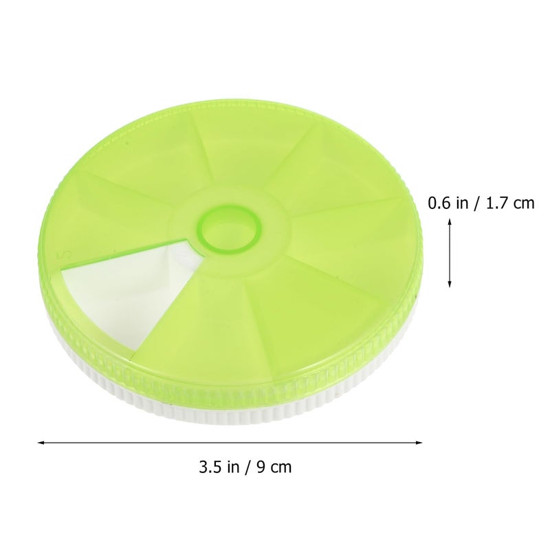 Rotating Lid 7 Compartment Round Pill Organizer Case Portable For Daily Travel - Image 3