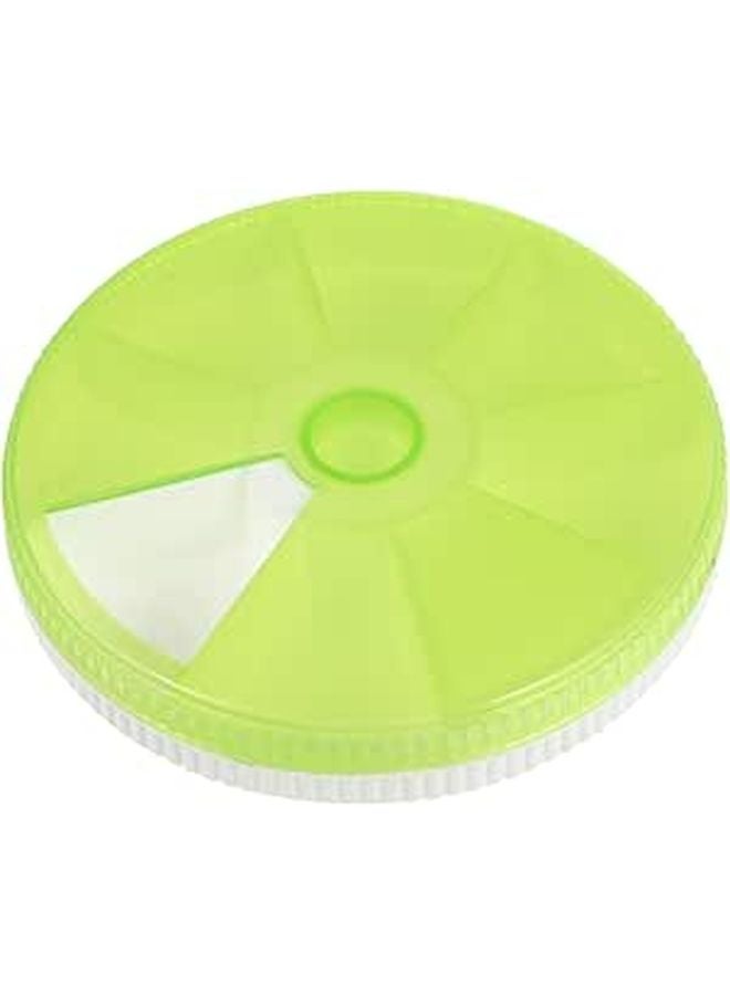 Rotating Lid 7 Compartment Round Pill Organizer Case Portable For Daily Travel - Image 1