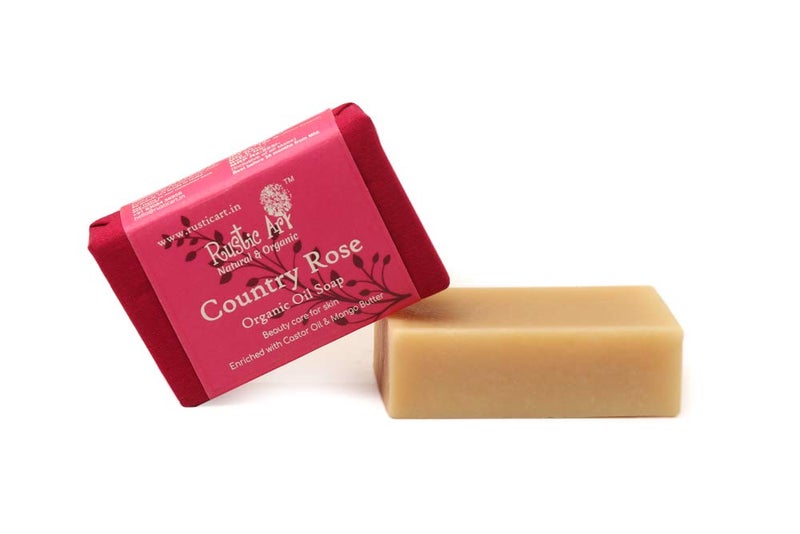 Rustic Art Organic Country Rose Soap  Coldprocessed  Oil Control  Deep Cleansing  For Women  Men  100g Pack of 2 - Image 2