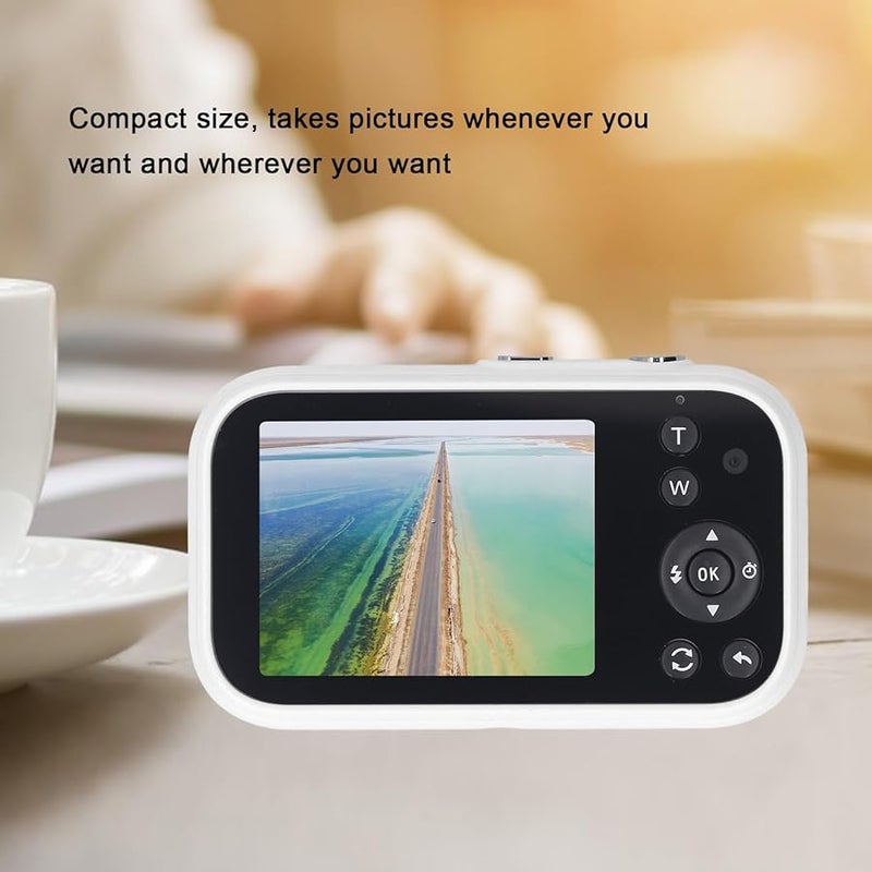 White Digital Camera 16X Zoom Vlogging Compact Travel Video Camera For Kids Teens Adults - Image 4
