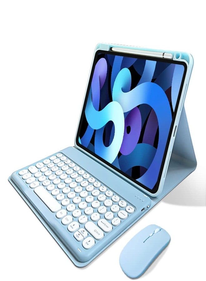 kaitesi iPad Mini 6th Generation Keyboard Case with Mouse, Detachable Bluetooth Keyboard Pencil Charging in Pencil Holder Cute Round Keys Slim Smart Cover for iPad Mini 6 2021 (Black) - Image 1