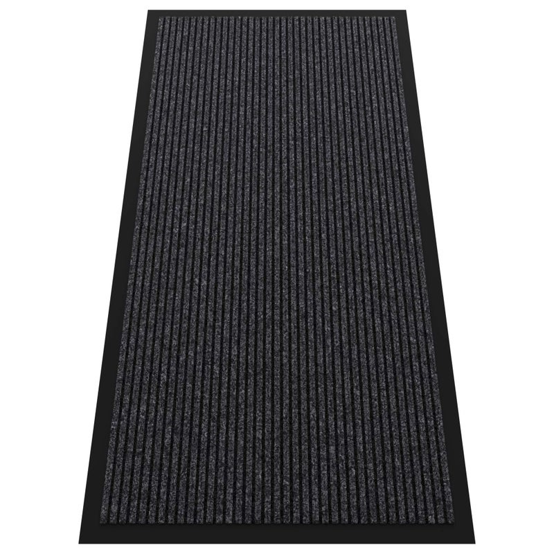 HOMEK Indoor Outdoor Door Mat 4 x 2 Doormat for Entryway Rubber Backing Non Slip Front Door Mat Outside Entrance Super Absorbent Commercial Floor Mat for Home Office Grey