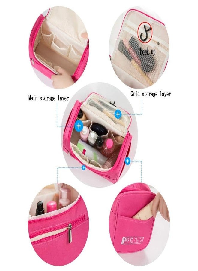 TGOPIT حقيبة تخزين مستحضرات التجميل من TGOPIT مع حجرة قابلة للتعديل، حقيبة أدوات النظافة، منظم مستحضرات التجميل للسفر للرجال والنساء، حقيبة مستحضرات تجميل للنساء أثناء السفر (لون وردي) - Image 5