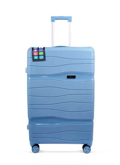 MNUK Viajero Check-in Luggage- 28 Inch | PP Material Hard-side Smooth and comfortable Luggage Trolley with TSA Lock | Double 360° 4 Wheeler| Large- Blue