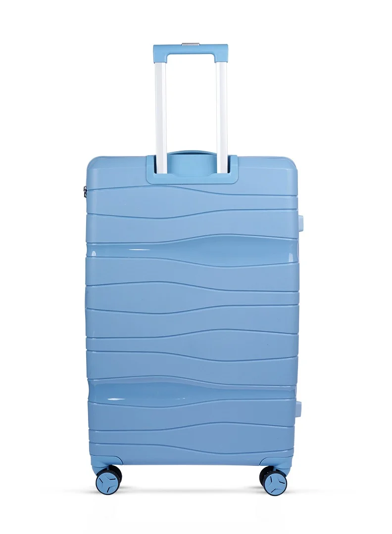 MNUK Viajero Check-in Luggage- 28 Inch | PP Material Hard-side Smooth and comfortable Luggage Trolley with TSA Lock | Double 360° 4 Wheeler| Large- Blue