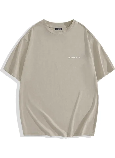 BRZ Collection Unisex Oversize Basic T-Shirt Beige