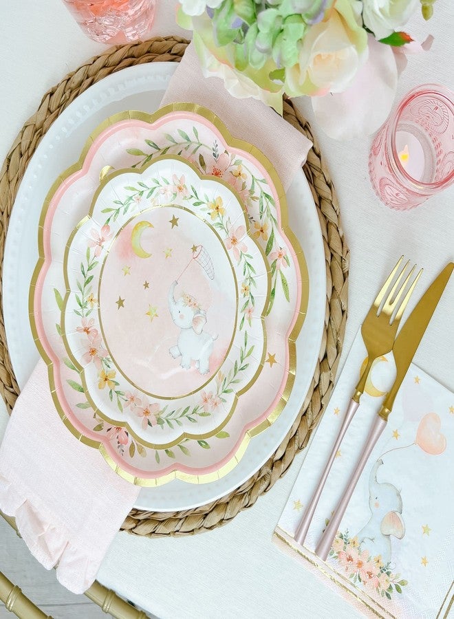 كايت آسبن أطباق ورقية فاخرة مزخرفة لحفلات استقبال المولود الجديد من كيت أسبن، مقاس 9 بوصات (وزن 350 جرامًا للمتر المربع - مجموعة من 16 طبقًا) | لوازم الحفلات (28566PK) - Image 1