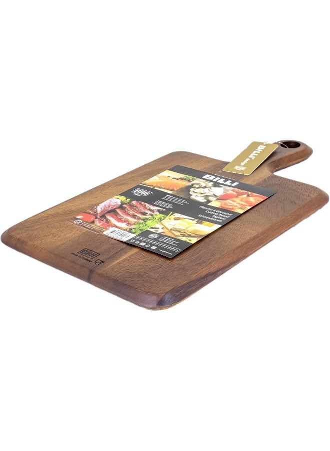 BILLI Billi Wooden Chopping Board with Handle - Acacia Wood Pizza Peel/Cutting Board/Serving Tray, Pizza Paddle  - Image 5