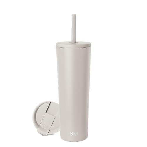 Simple Modern Classic Tumbler with Straw Lid Insulated Iced Coffee Cup Reusable Stainless Steel Water Bottle Travel Mug Gifts for Women Men Her Him 28oz Almond Birch - Image 1