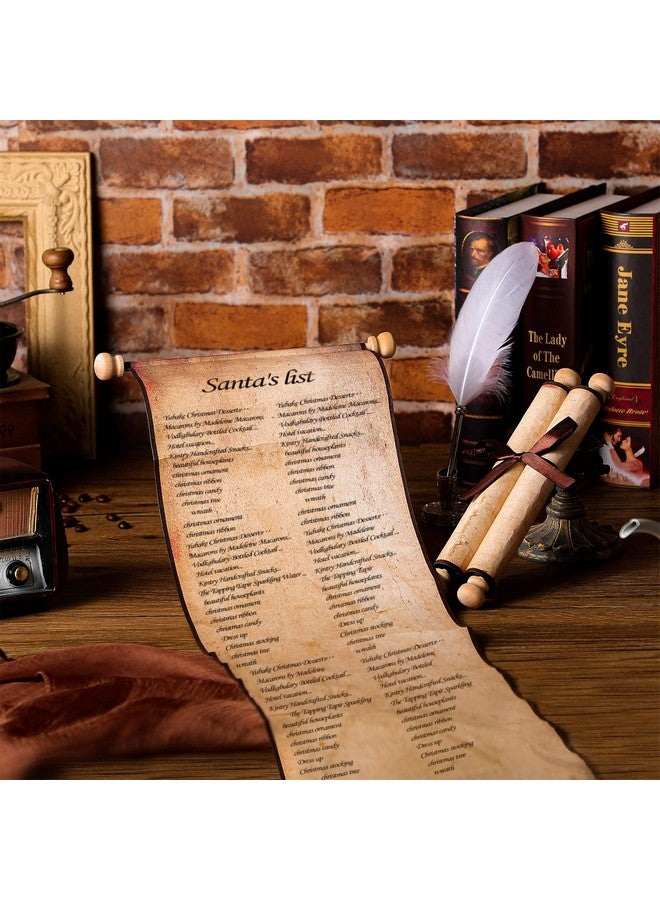 ايباك مجموعة مكونة من قطعتين من مخطوطات الورق الفارغة ملفوفة على قضيب خشبي للكتابة والرسم والخط وعهود الزفاف ودعامات التنكر ومهرجانات عصر النهضة ولعبة لعب الأدوار على الطاولة (لون قديم) - Image 4