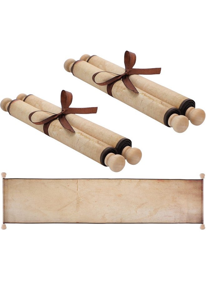 ايباك مجموعة مكونة من قطعتين من مخطوطات الورق الفارغة ملفوفة على قضيب خشبي للكتابة والرسم والخط وعهود الزفاف ودعامات التنكر ومهرجانات عصر النهضة ولعبة لعب الأدوار على الطاولة (لون قديم) - Image 1