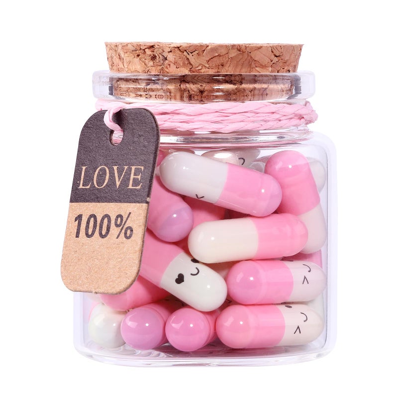 هدايا عيد الحب للصديق والصديقة رسائل كبسولة في زجاجة رسالة حب نصف ملون 30 قطعة هدايا للعلاقات عن بُعد هدية عيد ميلاد للصديقات