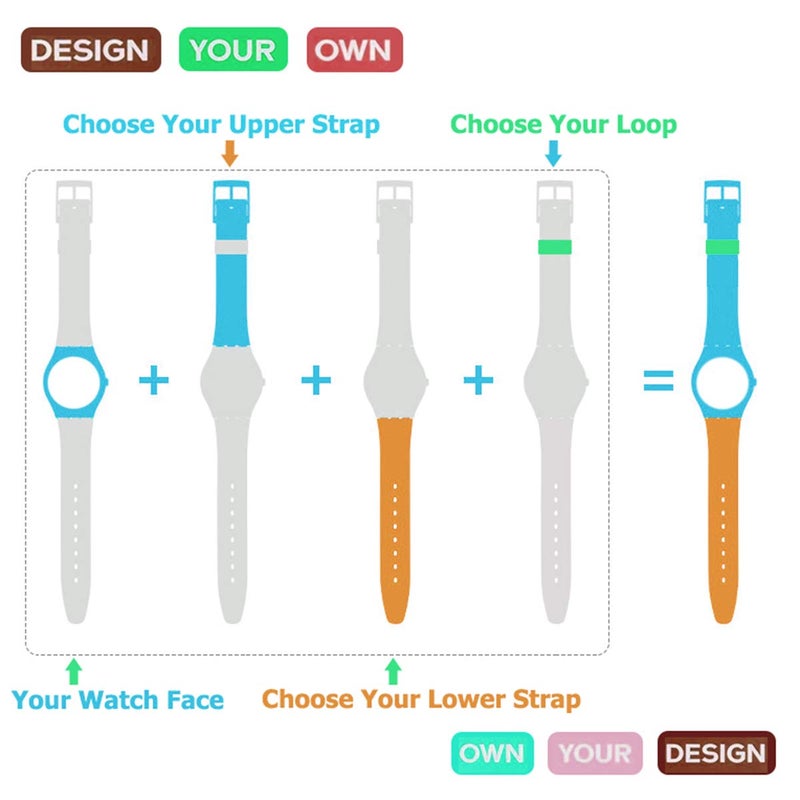 GreenOlive Wasserdichtes Uhrenarmband aus Silikon-Gummi, Orange, 17mm, Simple - Image 5