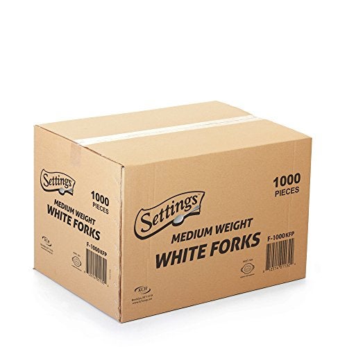 Settings 1000 Count White Plastic Forks – Disposable Cutlery for Parties, Events, Catering, and Takeout disposable forks bulk - Image 1