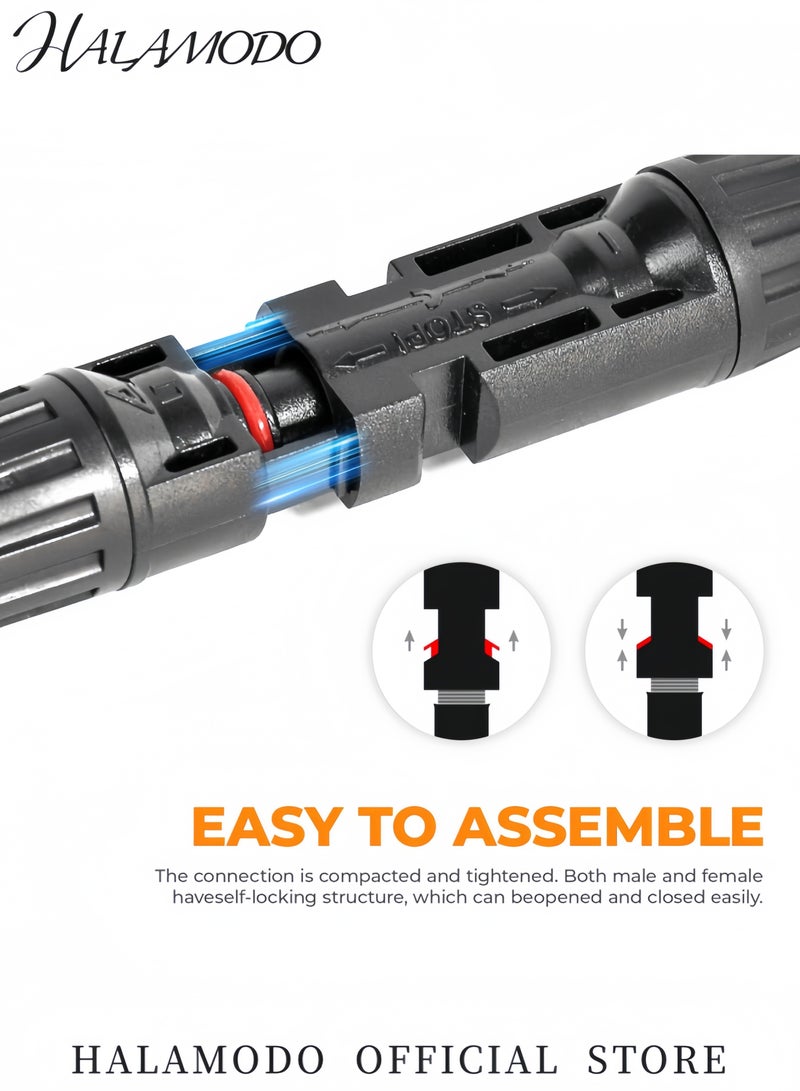 HALAMODO Solar Panel Y Branch Connectors 1 to 4 Parallel Adapter Cable Solar System Splitter Plug Kit Waterproof and Durable - Image 4