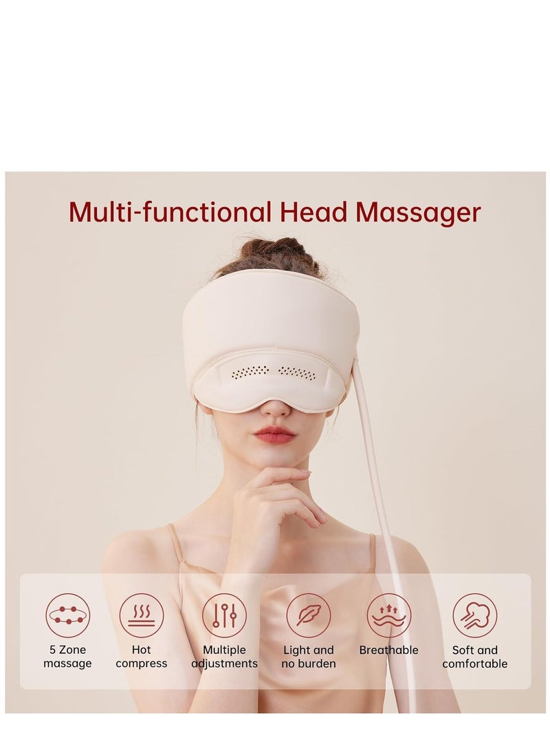 SYOSI Electric Head Massager, Scalp Massager Head Compress Air Bag Massager with Heat & Knead, Portable Electric Head-Eye Massager for Women & Men  - Image 2