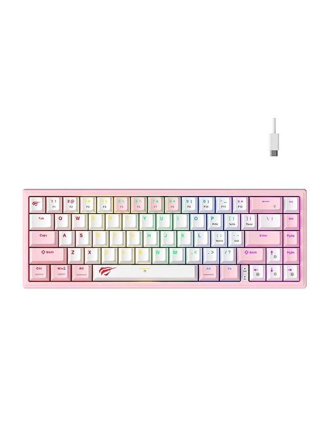 havit KB874L 75% Compact Blended Light Mechanical Keyboard, Wear-resistant & Colorfast, 20 Modes Blended Lights, All Keys Roll-Over, Two-Color Injection Molding Process, - Image 1