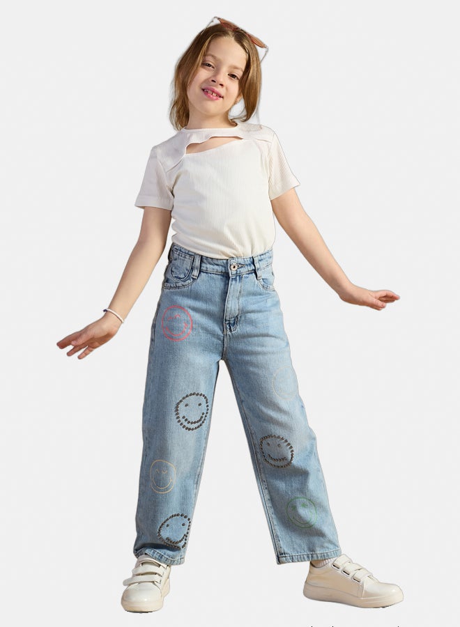 AMB Kidswear Girls' Wide Leg Jeans - Image 2