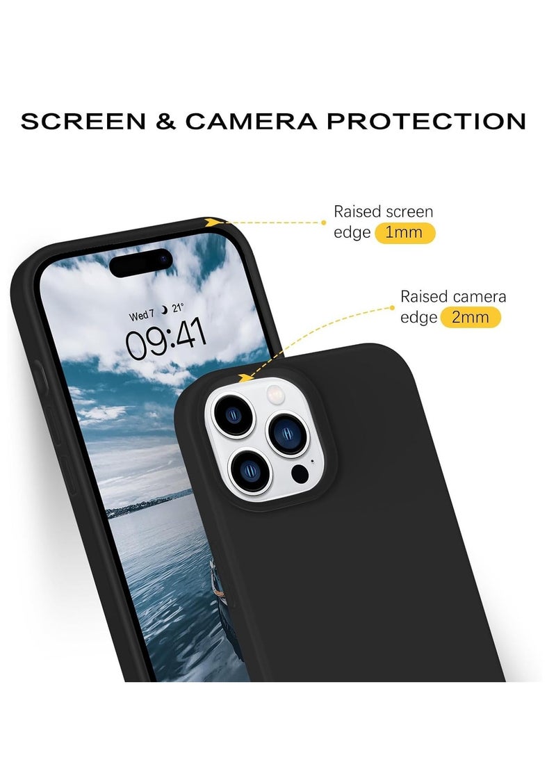 Raxoom غطاء خلفي صلب من السيليكون الناعم مع بطانة ميكروفايبر لجهاز آيفون 15 برو ماكس، غطاء واقي مضاد للصدمات، مضاد للخدوش، مقاوم للغبار، جودة ممتازة، تصميم نحيف - Image 2