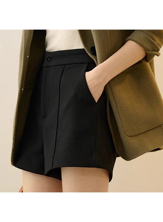 XINYANG Women's Wool Shorts 2025 Spring Wide-leg High-waisted A-line Shorts For Petite With Boots & Martin Boots - Image 5