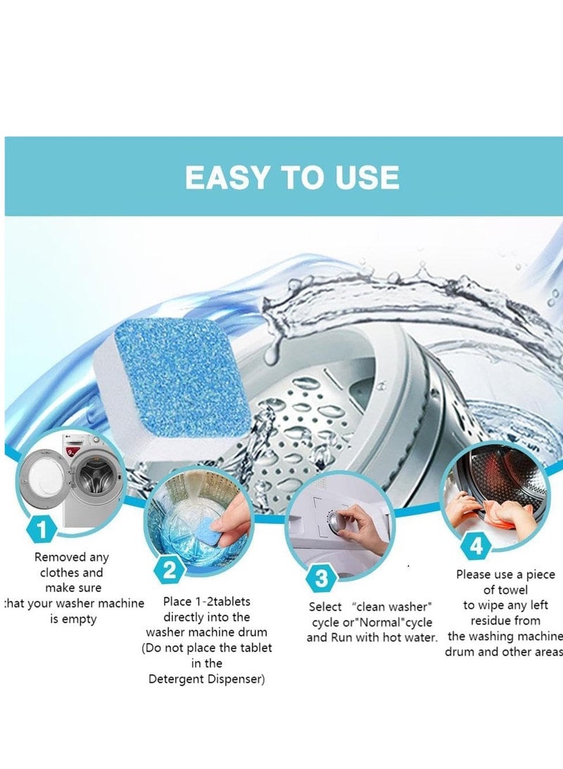Washing Machine Cleaner Tablets, 2025 Upgrade Clean Inside Drum And Laundry Tub Seal, Washing Machine Deep Cleaning Tablets Descaler for Front Loader Top Load Washer (12 Tablets)  - Image 3
