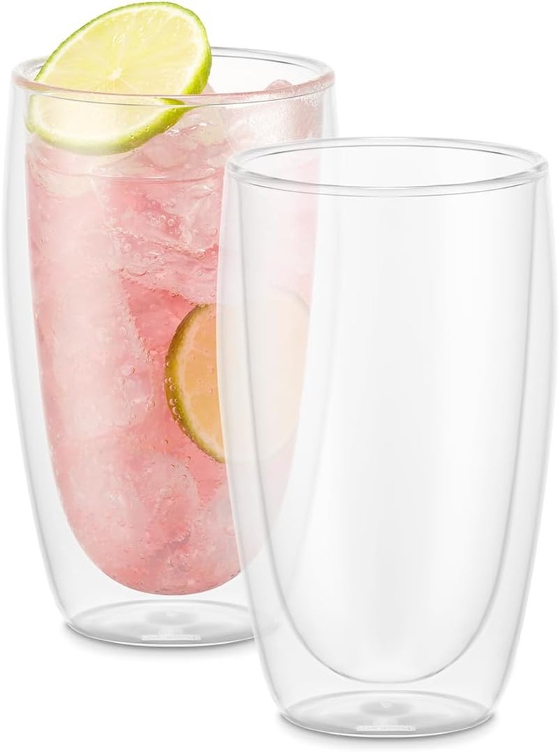 bodum 4560-10 Pair Of Pavina Double Walled Thermo Glasses 0.45 L, 15 Oz - Transparent - Image 1