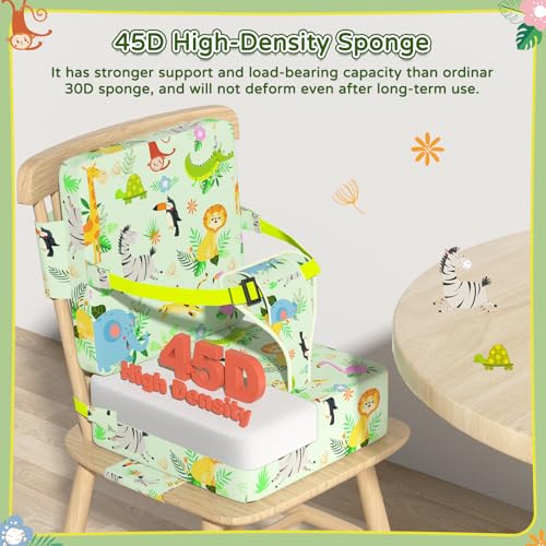 Vahlbeste Booster Seat for Kitchen Chair with Backrest 4 Adjustable Straps Portable TPU Waterproof AntiScratch Toddler Booster Seat for Dining Table Removable NonSlip - Image 3