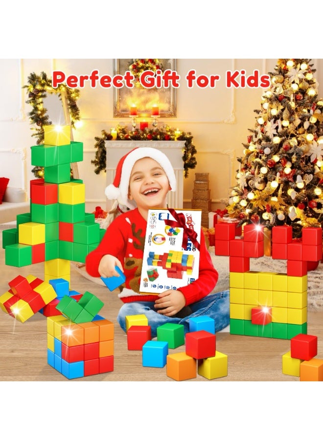 Bukela Magnetic building blocks, 2 cm small magnetic building blocks, 3D magnetic cubes, preschool building set, sensory Montessori toys for children, toddler blocks for boys and girls. - Image 5