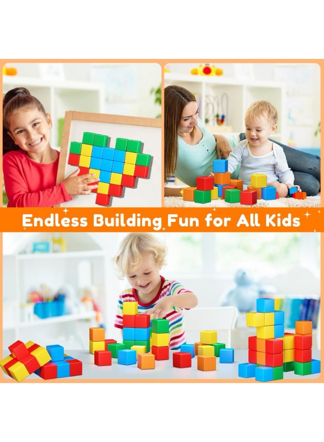 Bukela Magnetic building blocks, 2 cm small magnetic building blocks, 3D magnetic cubes, preschool building set, sensory Montessori toys for children, toddler blocks for boys and girls. - Image 4