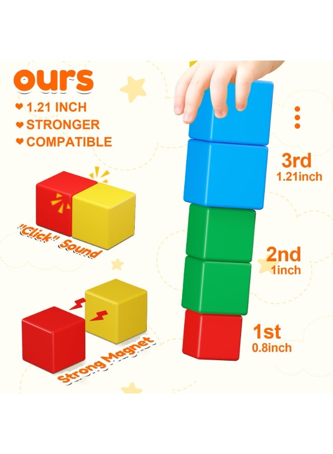 Bukela Magnetic building blocks, 2 cm small magnetic building blocks, 3D magnetic cubes, preschool building set, sensory Montessori toys for children, toddler blocks for boys and girls. - Image 2