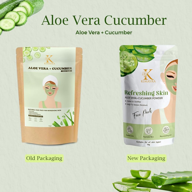 Kimayra Kimayra Aloe Vera Cucumber Face Pack Powder For Refreshing Glow Skin Helps In Anti Ageing Hydrates Soothes Skin Natural Face Pack For WomenMen Safe For All Skin Type 75 GMS Pack Of 1  - Image 3
