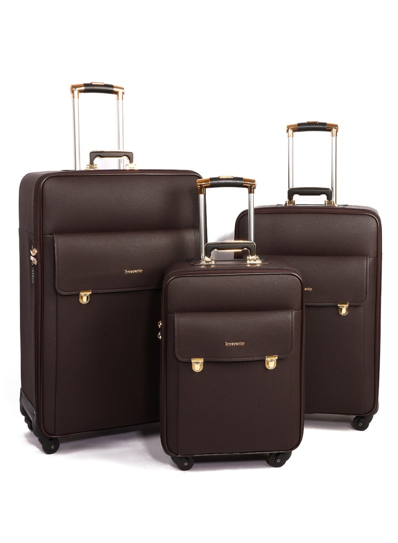 الازدهار 3 قطعة لكل مجموعة مجموعات الأمتعة Softside قابلة للتوسع حمل الأمتعة مجموعة حقائب السفر مع عجلات الدوار الأمتعة 20in + 24in + 24in - Image 1