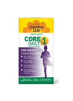 Country Life Core Daily1 Multivitamins For Women 50 Plus Energy Support 60 Tablets 2 Month Supply Certified Gluten Free  - Image 5