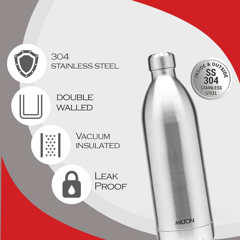 Milton Stainless Steel Water Bottle 1800ml Hot Cold 24 Hours Insulated Vacuum Flask With Jacket for Office Travel and School - Image 4