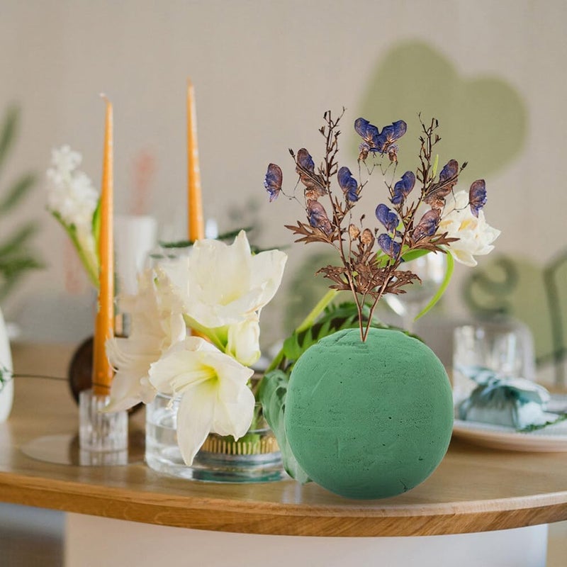 klarako 3pcs Floral Foam Sphere 12cm Wet Flower Foam Balls Round Foam Block Floral Putty Flower Muds Florist Supplies for Wedding Aisle Decoration Favors - Image 4
