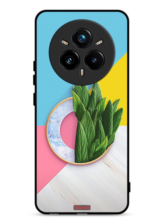 Tolwak Realme 14 Pro 5G Protective Case Cover Leaves Abstract Pattern