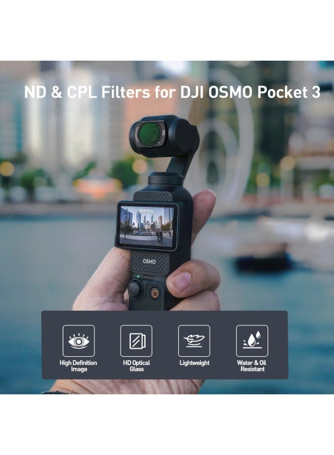 ARCHAEOPTERYX Filter Set (3 Pack) with Variable ND 2-32, CPL, 1/4 Black Mist Diffusion Filter Compatible with DJI Osmo Pocket 3 Creator Combo Accessories - Image 5