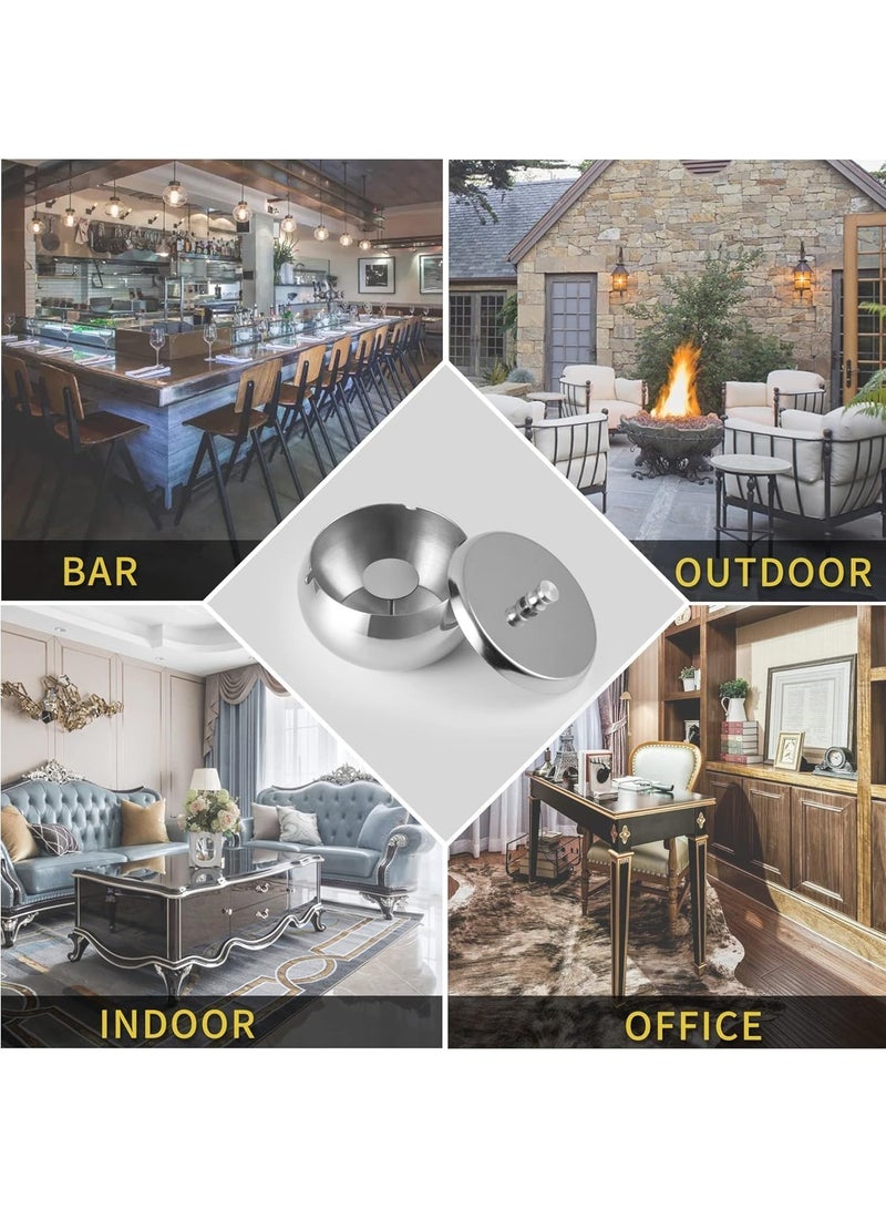 Rubik منفضة سجائر مع غطاء وحامل، منفضة سجائر مقاومة للرياح من الفولاذ المقاوم للصدأ للاستخدام الداخلي والخارجي في المنزل والمكتب وغرفة المعيشة والفندق (ذهبي وردي، كبير) - Image 3