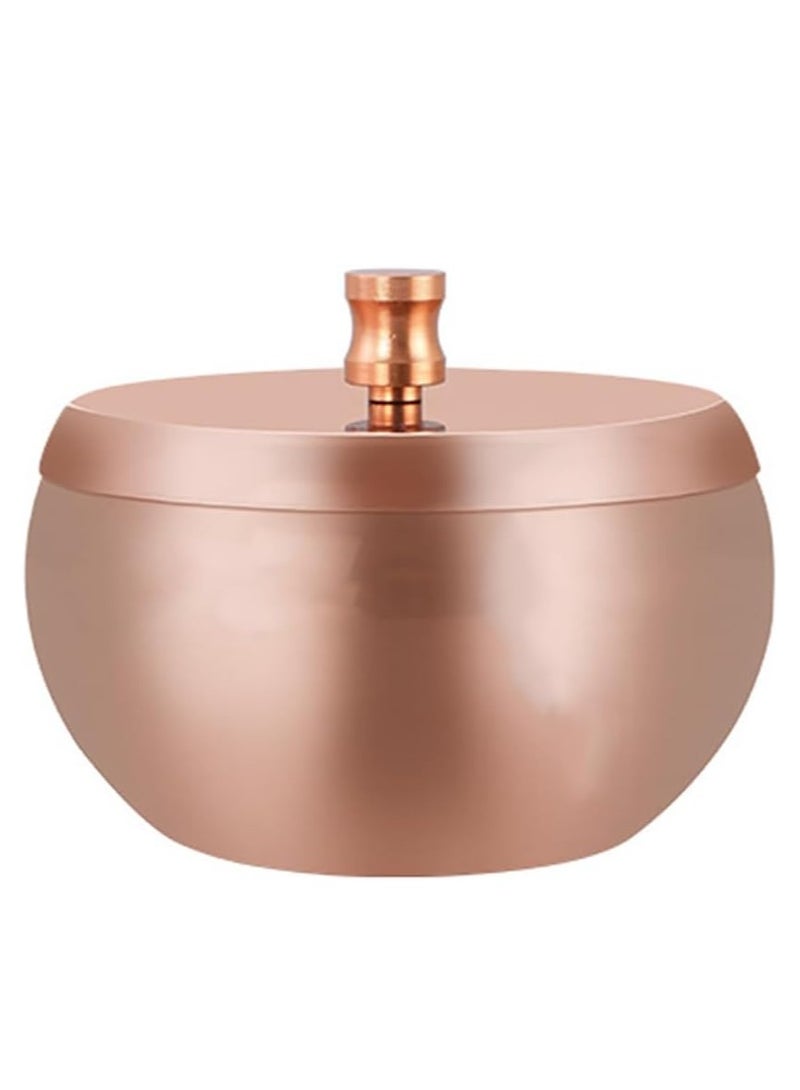 Rubik منفضة سجائر مع غطاء وحامل، منفضة سجائر مقاومة للرياح من الفولاذ المقاوم للصدأ للاستخدام الداخلي والخارجي في المنزل والمكتب وغرفة المعيشة والفندق (ذهبي وردي، كبير) - Image 5