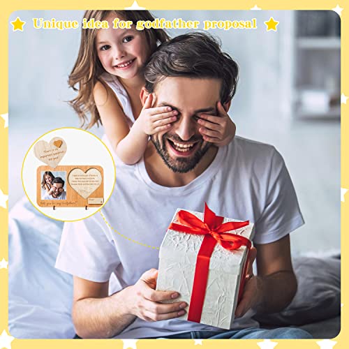 CJiangpo Will You Be My Godfather Proposal Gifts Picture Frame from Godchild, Wooden Godfather Announcement Photo Frame Father’s Day Birthday Gift - Image 4