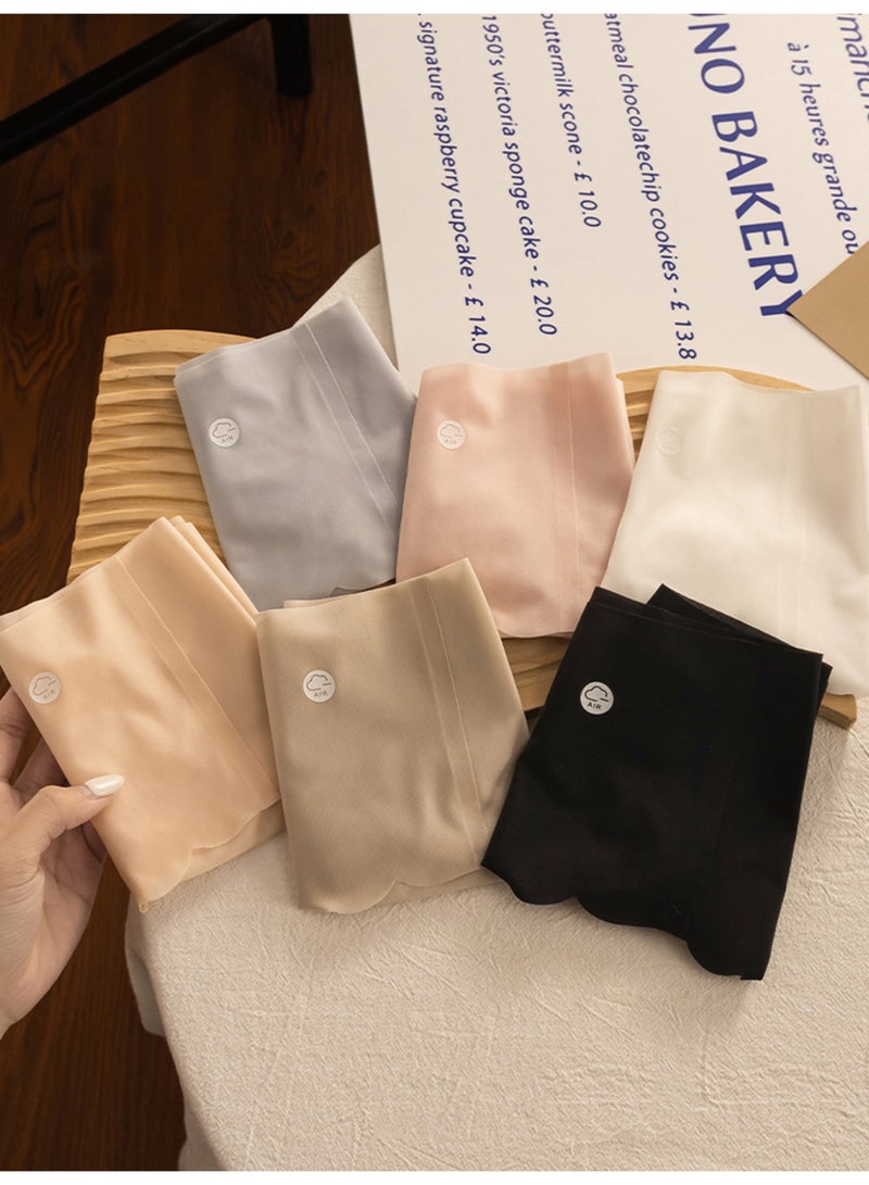 6pcs Women Seamless Summer Coolfeel Breathable Briefs Sets Mid Waist High Elastic Cotton Crotch Women Panties Sets - Image 4